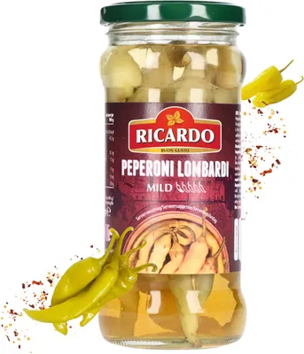 Produktbild von RICARDO Peperoni Lombardi 350g mild grün Gewürzpaprika