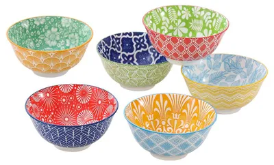 6er Set Keramikschüsseln 700 ml bunt, mikrowellengeeignet