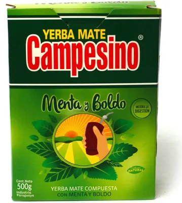 Produktbild von Yerba Mate-Tee Campesino Menta y Boldo 500g - Minze und Kräuter Mate Tee 0,5kg - Yerba Mate-tee aus Paraguay