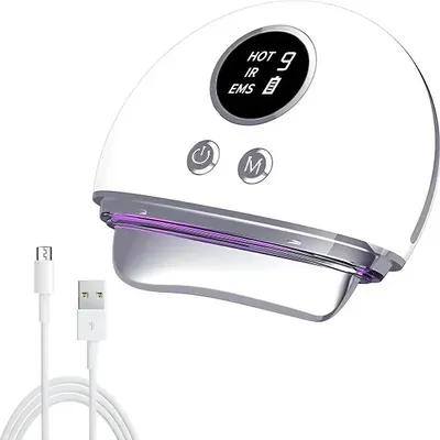 Produktbild von ems gesichtsmassagegerät, guasha board mit lichttherapie, heizfunktion, vibrationen, 4 modi, 9 intensitätslevel, hautstraffung & verjüngung
