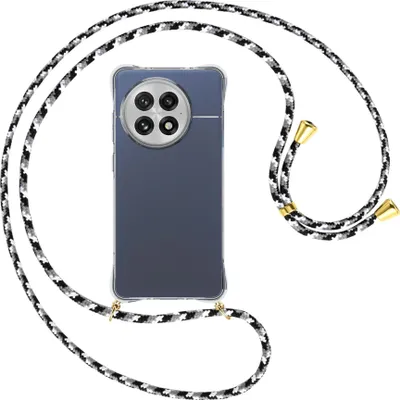Produktbild von Handykette Backcover-Schutzhülle mit Band (Metall goldfarben) für OnePlus ACE5 5G - schwarz/grau/weiß