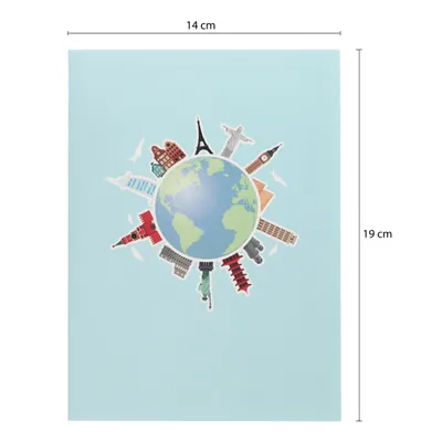 Produktbild von CraftWerk 3D Pop-Up Karte Reise - Gutscheinkarte, Klappkarte für Urlaub, Reisen, Geburtstag, Städtetrip, Kreuzfahrt, Hochzeitsreise oder zum Abschied