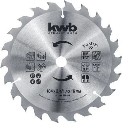 Image de kwb 586159 Lame de scie circulaire 184 x 16 mm 1 pc