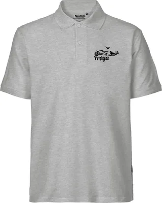 Produktbild von Huuraa Herren Polo Shirt Frøya Norwegen M Sport Grey Bio Baumwolle Fairtrade Poloshirt Geschenkidee