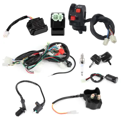 Zdjęcie produktu dla Zestaw przewodów elektrycznych do rozrusznika elektrycznego, pasujący do silników GY6 o pojemności 125cc i 150cc, przeznaczony do quadów ATV