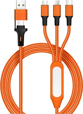 Produktbild von INF 5-in-1 LED Ladekabel mit Nachtlicht - Universell für Zuhause & Reise Orange