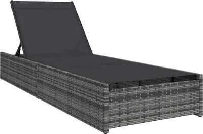 Obrázok produktu pre vidaXL Lehátko s vankúšom sivé 60 x 200 x 27 cm polyratan