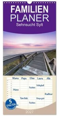 Produktbild von Familienplaner 2027 - Sehnsucht Sylt mit 5 Spalten (Wandkalender, 21 x 45 cm) CALVENDO