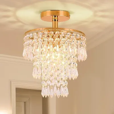 Produktbild von Gold KronleuchterKristall Deckenleuchten Deckenleuchten,Flush Mount,für Flur Esszimmer Kinderzimmer