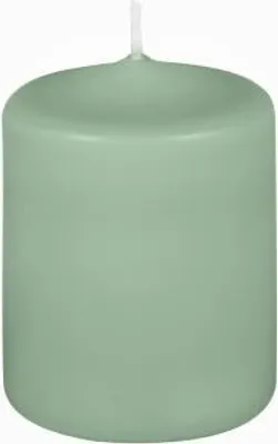 Produktbild von Premium Stumpenkerzen Staubgrün 80 x 60 mm, 1 Stück