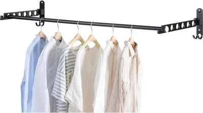 Produktbild von Famanu Wandkleiderschrank faltbar - Schwarz - 2 Stück + Kleiderstangen für Schlafzimmer