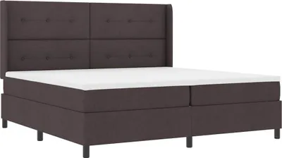 Productafbeelding van vidaXL Boxspringbed met matras, donkerbruin, 200 x 200 cm, met stoffen bekleding