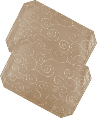 Produktbild von Tischset 2er Set 35x50 cm hellbraun Struktur Damast Ornamente Platzset Untersetzer