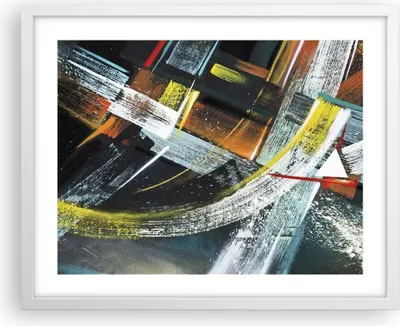 Produktbild von Gerahmtes Poster - Weißer Rahmen - Abstraktion Graffiti Bunt - 50x40 cm - Wand Bild - Wanddeko - Wandbilder - Kunstposter - Wandposter - Bilderrahmen - Bilder - Kunstdruck - Wandbild - P2WAA50x40-4157