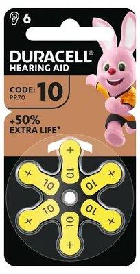 Produktbild von Duracell Batterie Hörgeräte EasyTab 10 (PR70) NEU 6St.