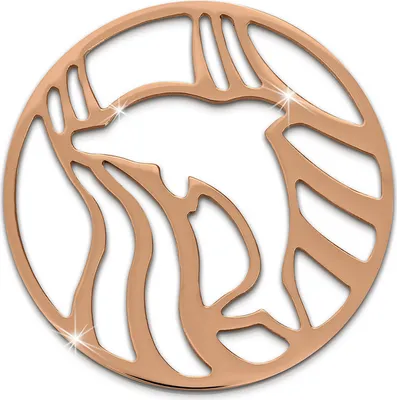 Produktbild von Amello Edelstahl vergoldet Coins rose 30 mm Einleger Delfin Damen Coin ESC521E