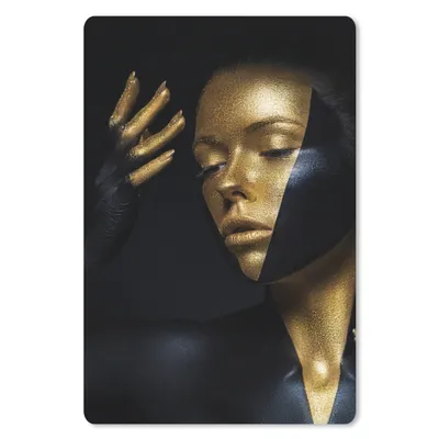Produktbild von MuchoWow® Mauspad Mousepad Make-up - Kunst - Frau - Luxus - Gold 40x60 cm - Mousepads - Maus Mat - Pad - Mausunterlage - Schreibtisch Accesoire