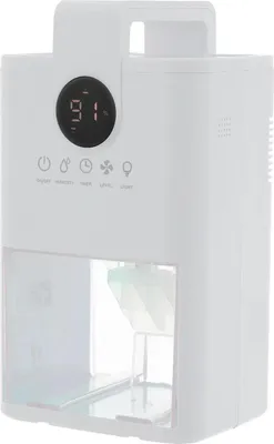 Zdjęcie produktu dla Elektryczny osuszacz powietrza – mini osuszacz powietrza – zbiornik 1 l – 22,5 W – AC 100–240 V – zasilacz 9 V 2,5 A – przenośny, kompaktowy – biały