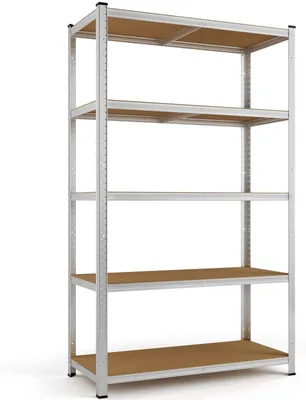 Zdjęcie produktu dla Regał magazynowy metalowy - 170 x 75 x 30 cm - Stal ocynkowana - Nośność 350 kg