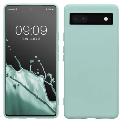 Produktbild von kwmobile Hülle kompatibel mit Google Pixel 6a Hülle - gummierte TPU Silikon Handyhülle - Schutzhülle für kabelloses Laden - Case in Cool Mint