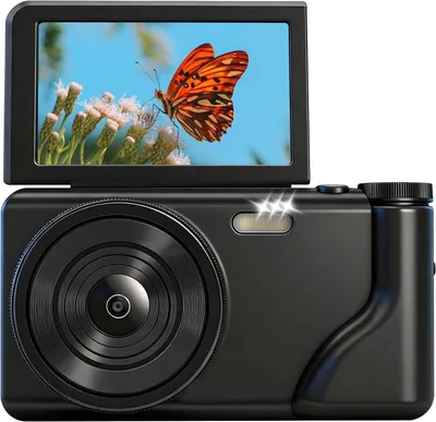 Obrázok produktu pre Digitálny fotoaparát – kompaktný fotoaparát – na nahrávanie videoblogov – 18x digitálny zoom – 64 MP, 4K – čierna
