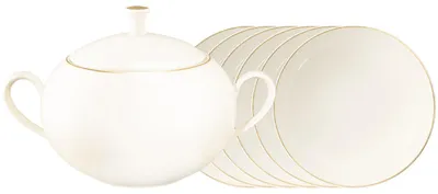 Produktbild von Seltmann Weiden Savona Suppen-Set 7-teilig Goldlinie