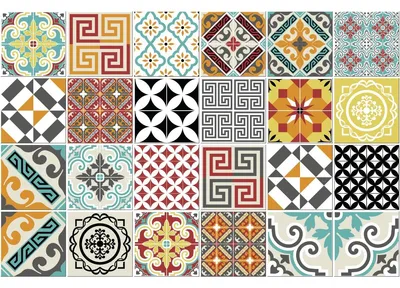 Productafbeelding van Zelfklevende tegelstickers voor keuken en badkamer – 24 Tina Azulejos tegelstickers – 24 stickers, 15 x 15 cm