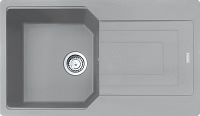 Produktbild von FRANKE Spüle URBAN UBG 611-86 in STEINGRAU mit Excenterbedienung Drehknopf Edelstahl / Ausschnittmaß 840 x 480 mm R15 / Granitspüle