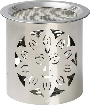 Produktbild von Räucherstövchen Stahl Silber Glanz H 8cm Betriebsart Teelicht Sieb Für Weihrauch