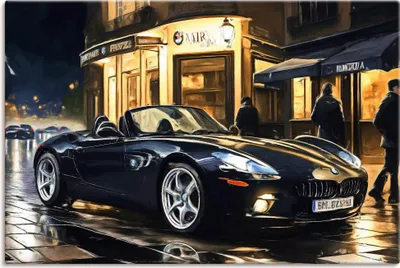Produktbild von ARTland Leinwandbild BMW Z8 nachts in Paris Größe: 60x40 cm