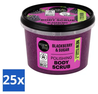 Zdjęcie produktu dla 25 sztuk organicznego peelingu do ciała o zapachu jeżyn – 250 ml – zestaw ekonomiczny