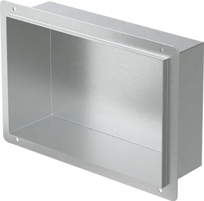 Produktbild von LuxeBath Wandnische aus Edelstahl, 20x30x10 cm, Silber, Randlos, Befliesbare Nische für Badutensilien, Duschablage, Duschregal
