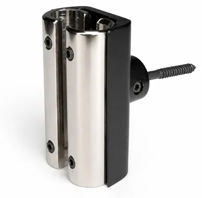 Produktbild von Wand- & Deckenbefestigung für 12V VIA-Schienen – BRUCK – Chrom/Schwarz