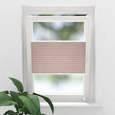 Produktbild von SOLUNA Faltplissee Tageslicht mit Seitenverspannung ohne Bohren altrosa 55x130 cm