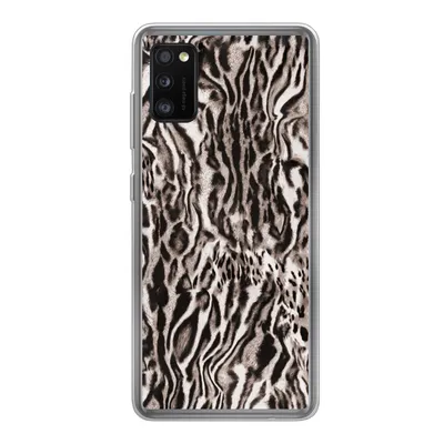Produktbild von MuchoWow® Handyhülle Schutzhülle Hülle für Samsung Galaxy A41 Pantherdruck - Formen - Schwarz - Braun Silikon Softcase Handy Hülle - Mobiltelefon