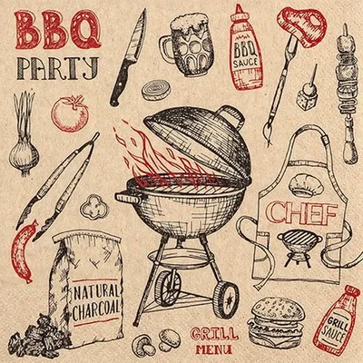 Produktbild von Servietten 33x33 cm - BBQ Party
