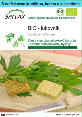 Obrázok produktu pre SAFLAX Darčeková sada - BIO - ľubovník - Levisticum officinale - 100 Semená - S darčekovou krabičkou, prepravným štítkom, darčekovou kartou a pestovateľským médiom