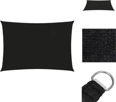 Produktbild von vidaXL Sonnensegel 160 g/m² Schwarz 3x4,5 m HDPE -  Sonnenschirme & Sonnenschutze