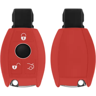 Produktbild von PhoneNatic Silikon Schlüssel Hülle kompatibel mit der Mercedes-Benz GLK260 Klasse 3-Tasten Fernbedienung in rot Funkschlüssel 3-Key
