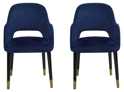 Produktbild von Exklusive 2x Blaue Moderne Stühle Küchenmöbel Designer Holzgestell Möbel