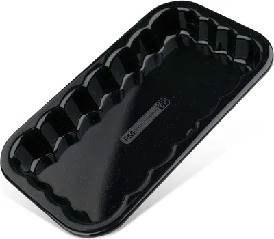 Produktbild von FMprofessional Grillschale 21 x 12 cm BBQ, hochwertige Schale, wiederverwenbares Grillzubehör, kratz- und schnittfest, Grillform ideal für Feta und Seafoof, leicht zu reinigen (Farbe: Schwarz)
