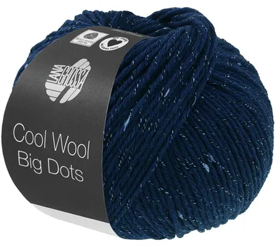 Produktbild von Lana Grossa COOL WOOL BIG DOTS 50 g Merinoklassiker mit effektvollen Tweednoppen Farbe 102 - Dunkelblau