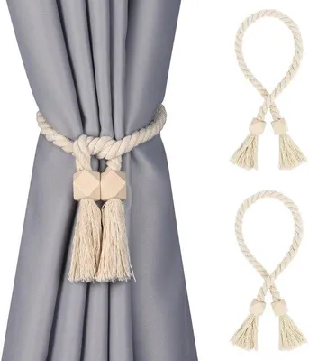 Produktbild von Azomor®️ Set aus zwei magnetischen Vorhanghaltern im Boho-Stil für verschiedene Räume