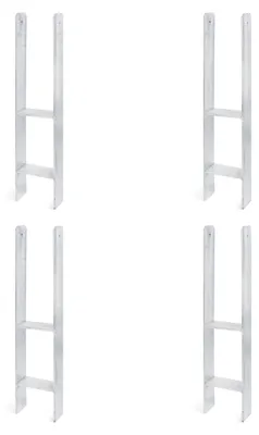 Zdjęcie produktu dla Alberts 4 x wsporniki słupków H, 121x600 mm, grubość materiału 6 mm, głębokość 60 mm, ocynkowane ogniowo
