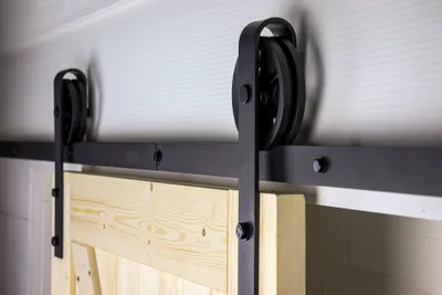 Immagine prodotto di Ferramenta per porte scorrevoli nera Rulli grandi completi 200 cm - per set