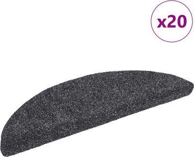 Obrázok produktu pre Schodové rohože, samolepiace, 20 ks, 56x17x3 cm, tmavošedé, polkruhové