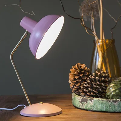 Produktbild von QAZQA - Modern Retro Tischlampe pink mit Bronze - Milou I Wohnzimmer I Schlafzimmer - Stahl Rund - LED geeignet E14