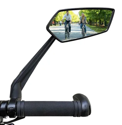 Zdjęcie produktu dla Lusterko rowerowe, prawe, HD, odporne na uderzenia, wykonane ze szkła, regulowane o 360°, pasujące do kierownic o średnicy 22,2-25,4 mm