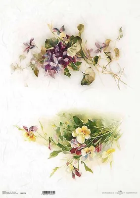Produktbild von ITD Reispapier Decoupage Bastelpapier, A3 R0819L Veilchen, Stiefmütterchen
