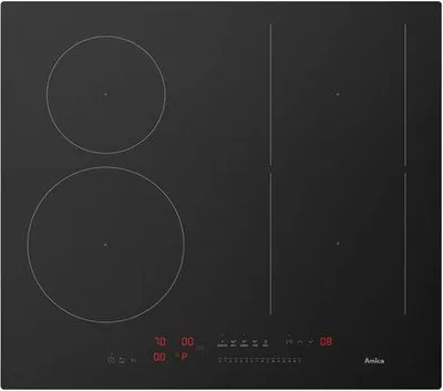Produktbild von Amica PIH6541PHTSUN 3.0 BL MATT, Schwarz, Integriert, 59.2 cm, Zonen-Induktionskochfeld, Glas, 4 Zone(n)